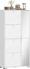 Sapateira, 82 x 30 x 168 cm, 4 Gavetas Basculantes, Branco