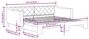 Sofá-cama com gavetão 90x190 cm tecido cinzento-escuro
