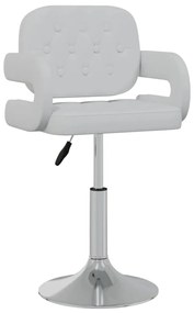 Cadeiras de jantar giratórias 2 pcs couro artificial branco