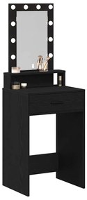 Mesa de Maquiagem vidaXL com Luzes LED Preto e Carvalho 50x41x140 cm