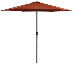 vidaXL Guarda-sol de jardim c/ poste de alumínio 270x246 cm terracota
