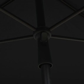 Guarda-sol de jardim com mastro 210x140 cm preto