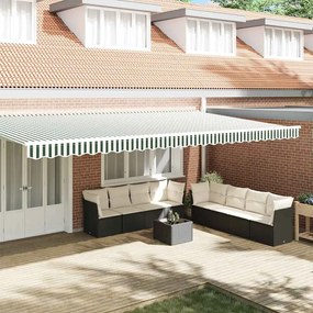vidaXL Valência de Toldos pra Estrutura de 6 m, Verde e Branco, 5,8 x 0,2 m