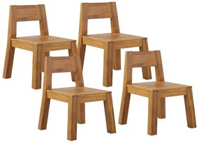 Conjunto de 4 cadeiras de jardim em madeira de acácia LIVORNO Beliani