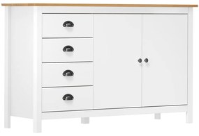vidaXL Aparador Hill 130x40x80 cm madeira de pinho maciça branco