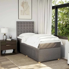 Cama com molas/colchão 80x200 cm tecido castanho-acinzentado