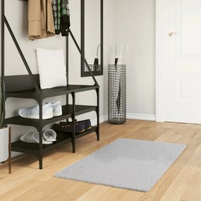 Tapete pelo curto macio e lavável HUARTE 60x110 cm cinzento