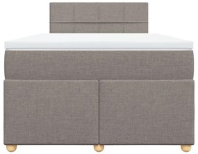 Cama com molas/colchão 120x200 cm tecido castanho-acinzentado