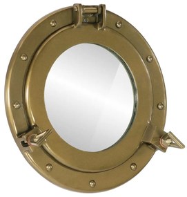 vidaXL Espelho de parede estilo escotilha Ø30 cm alumínio e vidro