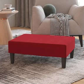 vidaXL Apoio de pés 78x56x32 veludo vermelho tinto