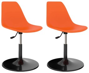Cadeiras de jantar giratórias 2 pcs PP laranja