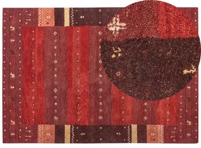Tapete Gabbeh em lã vermelha 160 x 230 cm SINANLI Beliani