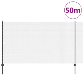 Cerca de Arame Soldado com 44 Postes em U Cinza 1.4x50 m Aço