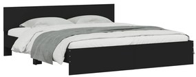 Estrutura de cama com cabeceira 180x200 cm preto