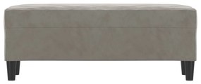 Banco 100x35x41 cm veludo cinza-claro