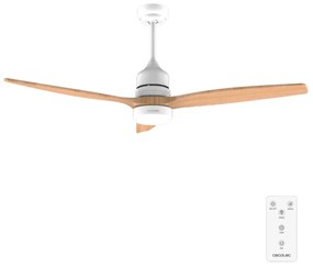 Ventoinha de teto EnergySilence Aero 5275 WhiteWood  de 40 W e 52’’ com motor DC, luz LED, dupla altura, controlo remoto