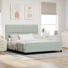 Cama vidaXL Cinza Claro 180x200 cm Veludo