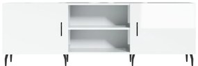 Móvel de TV 150x30x50 cm derivados de madeira branco brilhante