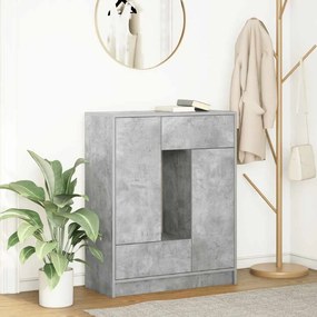 Aparador com gavetas e portas 73x31x90 cm cinza cimento