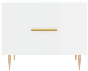 Mesa de centro 50x50x40 cm madeira processada branco brilhante
