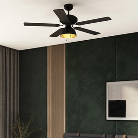 Ventilador de teto preto com bege 130cm com cordão - Mistral Magna