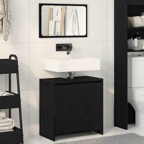 vidaXL Armário de Banheiro com porta Carvalho Preto 60 x 33 x 61 cm