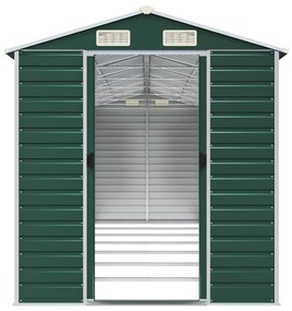 Abrigo de jardim 191x640x198 cm aço galvanizado verde