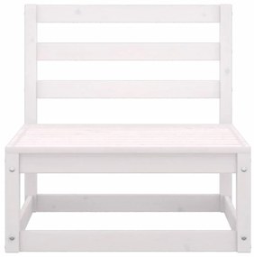 2 pcs conjunto lounge jardim c/ almofadões pinho maciço branco