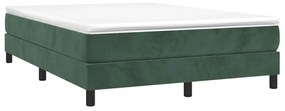 Estrutura de cama sem colchão 140x190 cm veludo verde-escuro