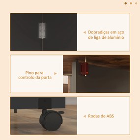Mesa de Cozinha Dobrável com Rodas Laterais Rebatíveis Gaveta e Prateleiras para 2-4 Pessoas 120x72x75 cm Castanho rústico e preto