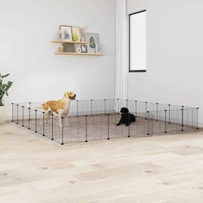 Gaiola p/ animais de 28 painéis c/ porta 35x35 cm aço preto