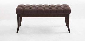 Banco Ramses em tecido com estrutura em antigo escuro 46 x 100 x 38 cm Castanho