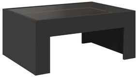 Mesa de centro luzes LED Infinity 70x50x30 cm preto