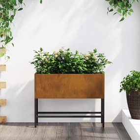 Jardineira Elevada vidaXL 60x26x45 cm Aço Resistente ao Tempo