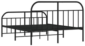 Estrutura de cama sem colchão com pés 160x200 cm preto