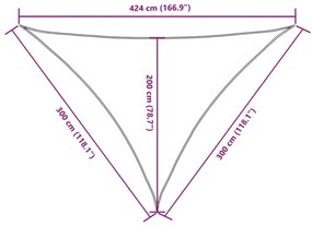 Para-sol est. vela tecido oxford triangular 3x3x4,24m antracite