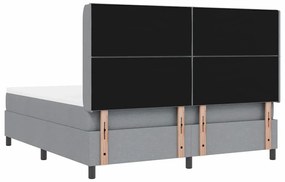 Cama Box com Colchão Cinza Claro 180x200 cm de Tecido