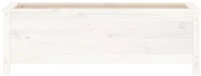 Canteiro elevado de jardim 119,5x40x39 cm pinho maciço branco