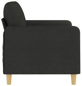 Sofá de 2 lugares tecido 120 cm preto
