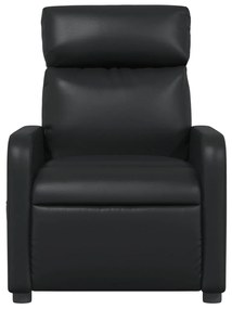 Poltrona de massagens reclinável couro artificial preto