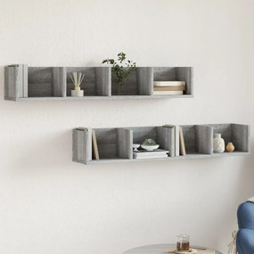vidaXL Armários parede 2 pcs 99x18x16,5 cm deriv. madeira cinza sonoma