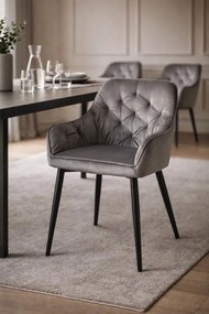 Cadeira Salle Veludo - Cinza escuro