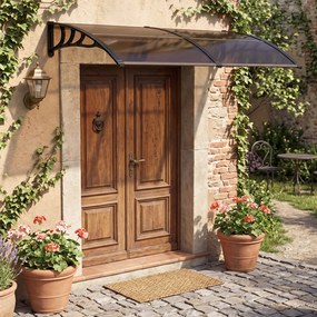 Toldo porta ou janela de Entrada, 197 x 89 x 24 cm, Proteção UV, Castanho