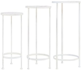 Suporte para plantas 3 pcs estilo vintage metal antigo branco
