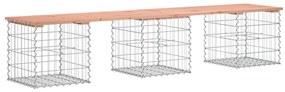Banco jardim design gabião 203x44x42 cm madeira douglas maciça