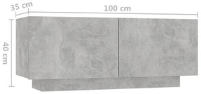 Mesa de cabeceira derivados de madeira cinzento cimento