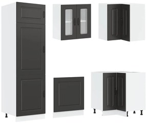 14 peças armário de cozinha conjunto Kalmar preto