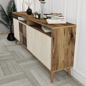 Console Milan – Walnut/Travertine – 180 cm x 78 cm x 35 cm