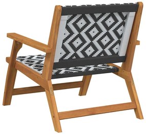 Cadeiras de Jardim 2 pcs Preto e Branco 76x67x73 cm Madeira Sólida de