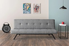 Sofá-Cama Zola de 3 Lugares com Estrutura Metálica – 180x102 cm – Cinz